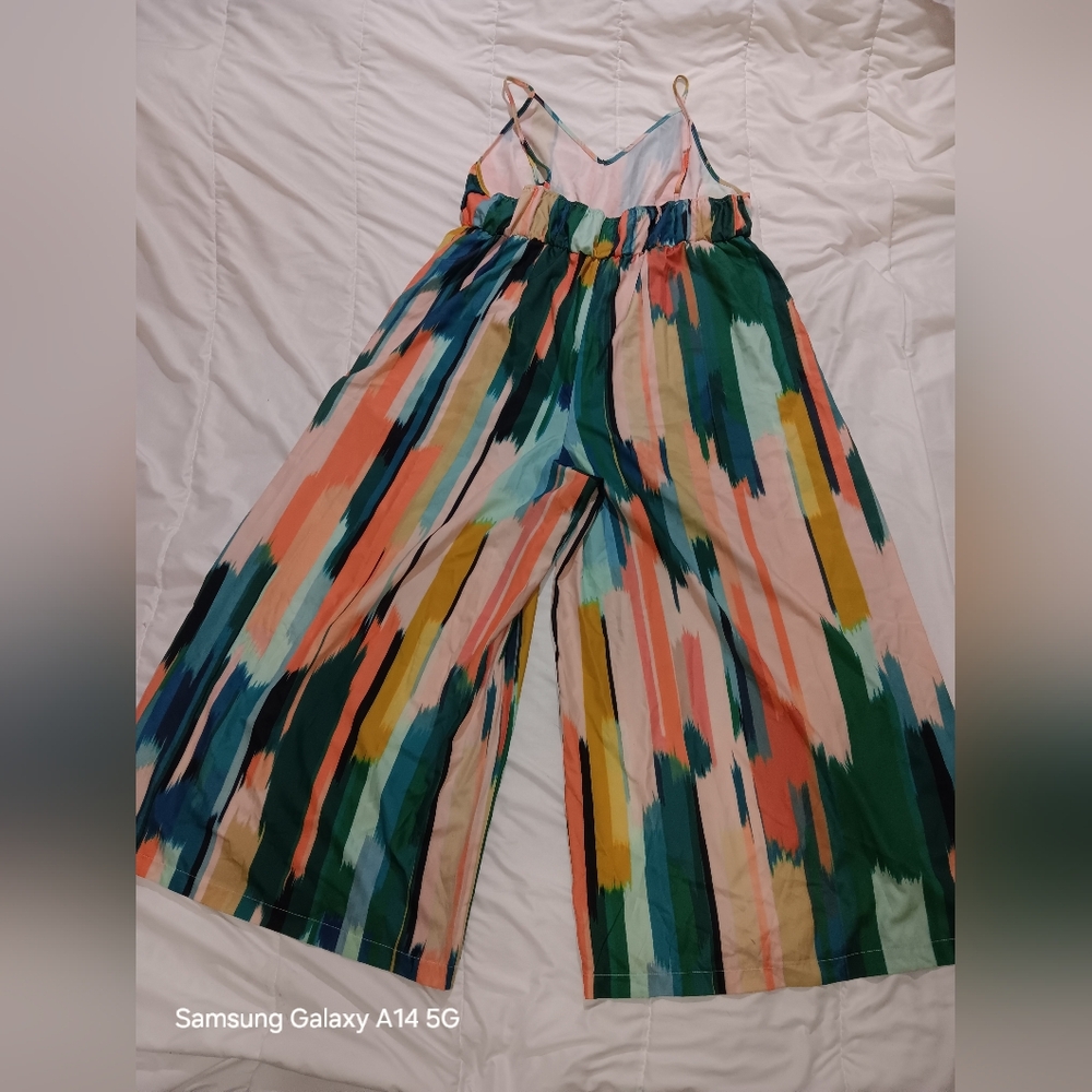 Shein Wide Leg Jumpsuit 4XL Abstract Pattern Spaghetti Straps - Picture 5 of 8